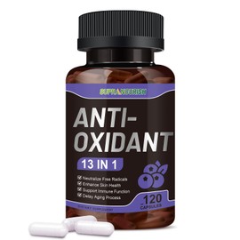 SUPRANOURISH 13-in-1 Antioxidants Supplement with NAD, NMNH, Resveratrol, Glutathione & PQQ - Natural Herbal & Fruit Formula - 120 Capsules (60-Day Supply)