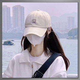 Buzz Selection CAP933 Cap, Hat, English Letters, Bear Design, Casual, Stylish, Women's, Men's,, beige, Free size