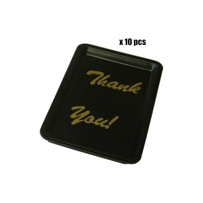 Tip Tray Black 10 pcs Thank You Bill Presenter Tips