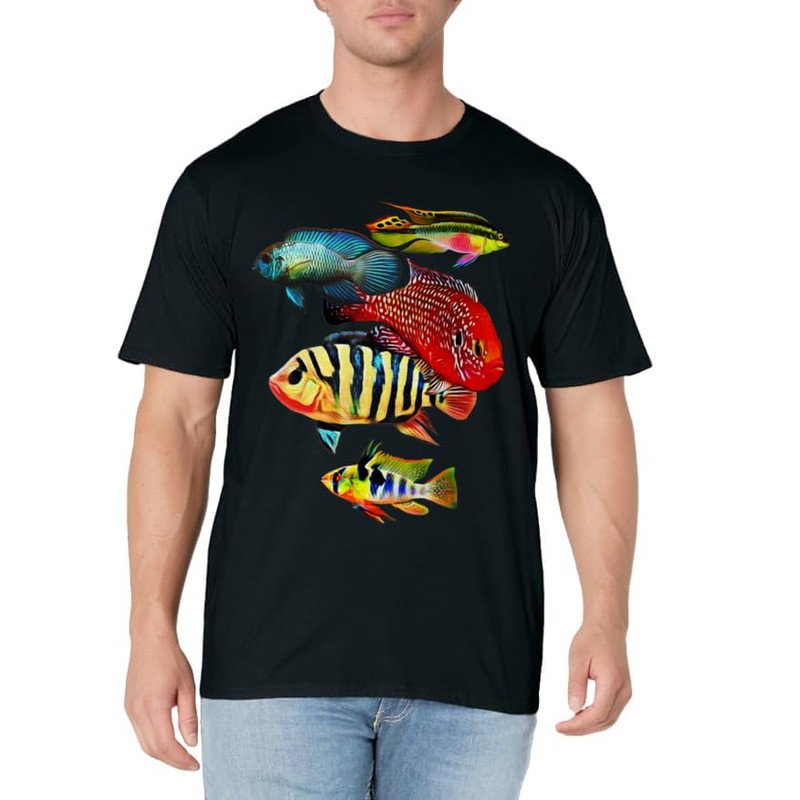 Small Cichlids German Blue Ram Kribensis Acara Aquarium Gift T-Shirt