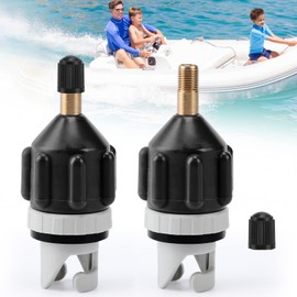 Pack of 2 SUP Pump Adapter, Portable Valve Adapter for Inflatable Rowing Boat, Stand Up Paddle Board, Kayak (Black)