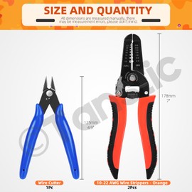 Tanstic 3Pcs 10-22AWG Wire Stripping Tool Set, Wire Stripper Crimper, Wire Crimping Tool, Cable Stripper, Heavy Duty Wire Cutters, Multi-Function Hand Tool for Professional Electrician