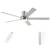 POCHFAN 60 Inch Brushed Nickel Ceiling Fans with Lights and