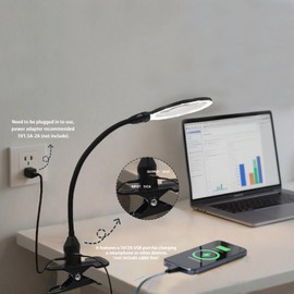 10X 15X Magnifying Glass with Light and Clamp Upgraded, Large Clip Magnifier Lamp with 3 Color Lighting Modes, Flexible Gooseneck Desk Lamp Hands Free for Close Works, Crafts, Hobby