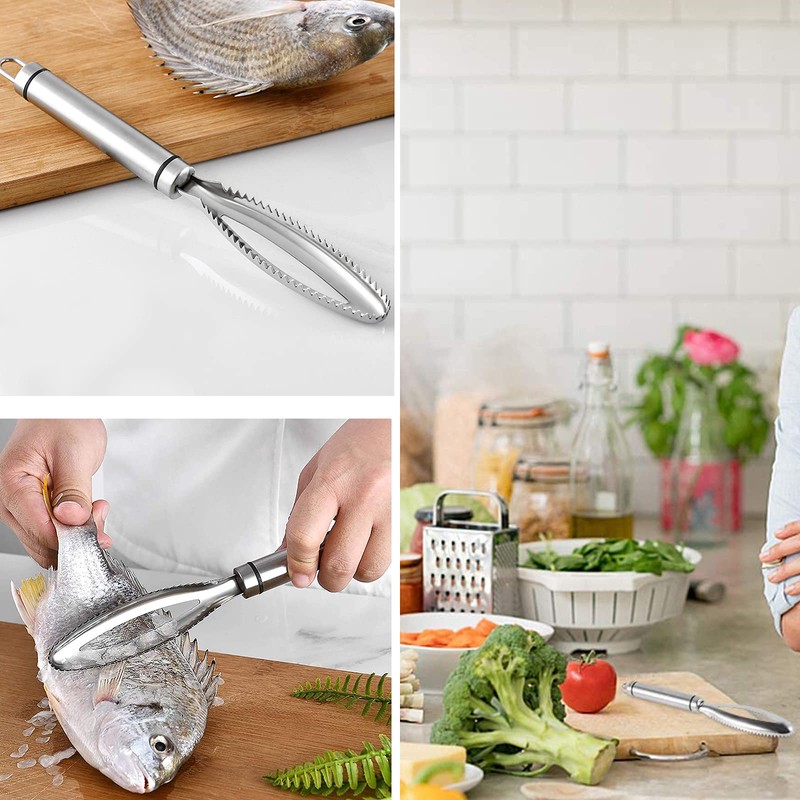 Esteopt Fish Scaler, Fish Scaler Stainless Steel Remover, Fish Scaler,