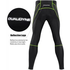 qualidyne Men's Cycling Bike Pants 4D Padded Road Bicycle Tights Outdoor Biking Leggings.