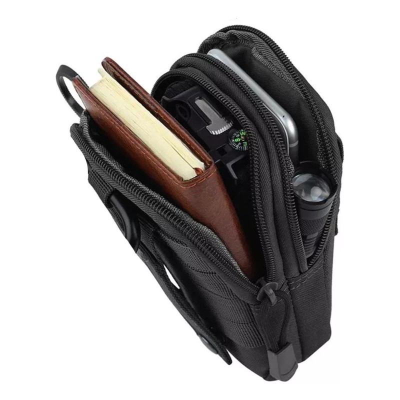 LJK Bolsa Morral Tactica Porta Celular Cinturon Multiusos Campin