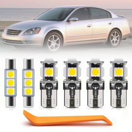 14pcs LED Interior Lights Bulb Kit for Nissan Altima 2002 2003 2004 2005 2006 Map Dome Door Trunk Cargo License Plate Lights Super Bright White LED Interior Light Bulbs + Install Tool