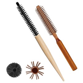 Tavvke 2-Pack Small Round Hair Brush Set, Mini Curl Brushes with Nylon Bristles, Portable Roller Combs for Thin Hair, Short Hair, Bangs, Blow Drying, and Lifting-2 Styles for Women and Men