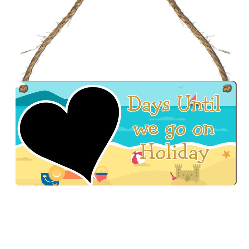 Days Until We Go on Holiday Countdown Plaque - MDF
