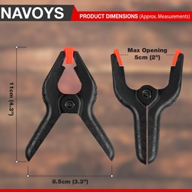 4pc 4.5" Spring Clamps - Extra Strength and Grip Clips Textured Handles, DIY Projects, Tarpaulin, Garden, Market Stall, Canvas Paper, Photo Studios, Arts Crafts (8pc 4.5" Clamps)