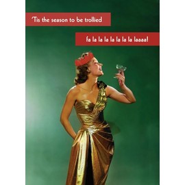 Tis The Season To be Trollied - Funny Retro Christmas Card