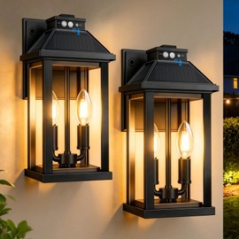 Beikingsun Solar Porch Lights Outdoor with Motion Sensor, Dusk to Dawn Waterproof Solar Wall Light with 3 Lighting Modes, Wall Sconce Light fixtures for Home Garage Porch Yard Front Door
