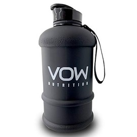 VOW Nutrition 1.3 Litre Water Jug/Gym Bottle - BPA Free Ideal For Gym, Dieting and Bodybuilding, 100% Food safe materials (Black)