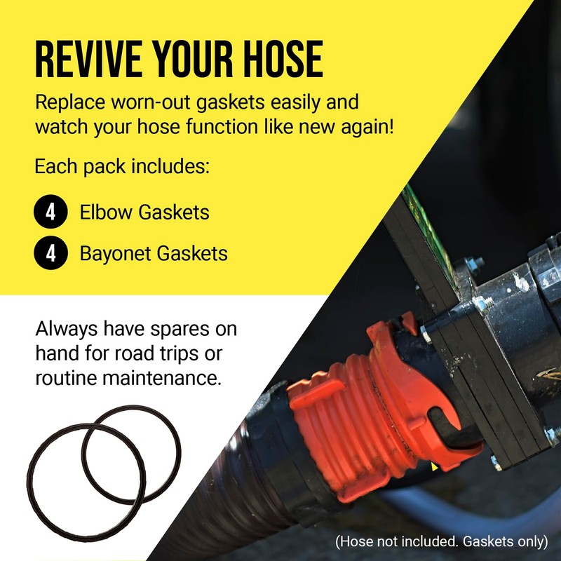 Mission Automotive RV Sewer Hose Replacement Gaskets - Elbow Seals