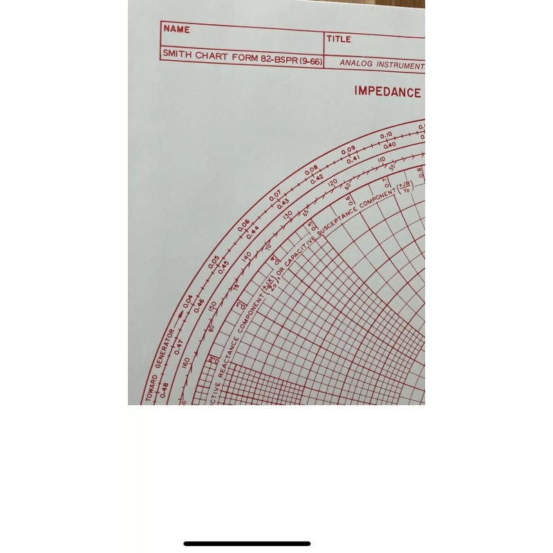 12 Oversized Paper Smith Chart Forms Radio Transmission Line Analog