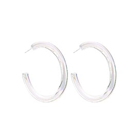 Acrylic Transparent Hoop Earrings Minimalist Resin Earrings Geometric Statement Earrings for Women-big circle