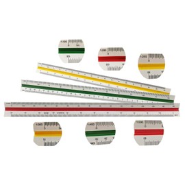 Multifunctional 30cm/12 Plastic Triangular Metric Ruler with Color-Coded Grooves for Architect Scale Charting Engineering Design