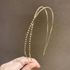 [더블디] 골드 비즈 큐빅헤어밴드 더블스트랩 블링 머리띠 [Double D] Gold Bead Cubic Hair Band Double Strap Bling Headband