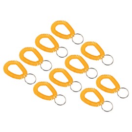 PATIKIL Spiral Wrist Coil Keychain, 20 Pack Plastic Stretchable Wristband Wristlet Key Ring Holder for Outdoor Sport Gym Pool Sauna, Clear Orange