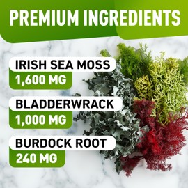 BioVit Sea Moss Gummies - Wildcrafted Irish Sea Moss Gummies for Adults & Kids - Seamoss Gel Gummies with Sea Moss Gel, Bladderwrack & Burdock Root Extract - 60 Vegan Sea Moss Gummies