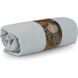 Bamboo Fitted Sheet 4 Seasons | Soft Fitted Sheet 210 g/m² Oeko-Tex Made of Breathable Material Temperature Regulating Colour Blue Size 90-100 cm x 200 cm x 30 cm