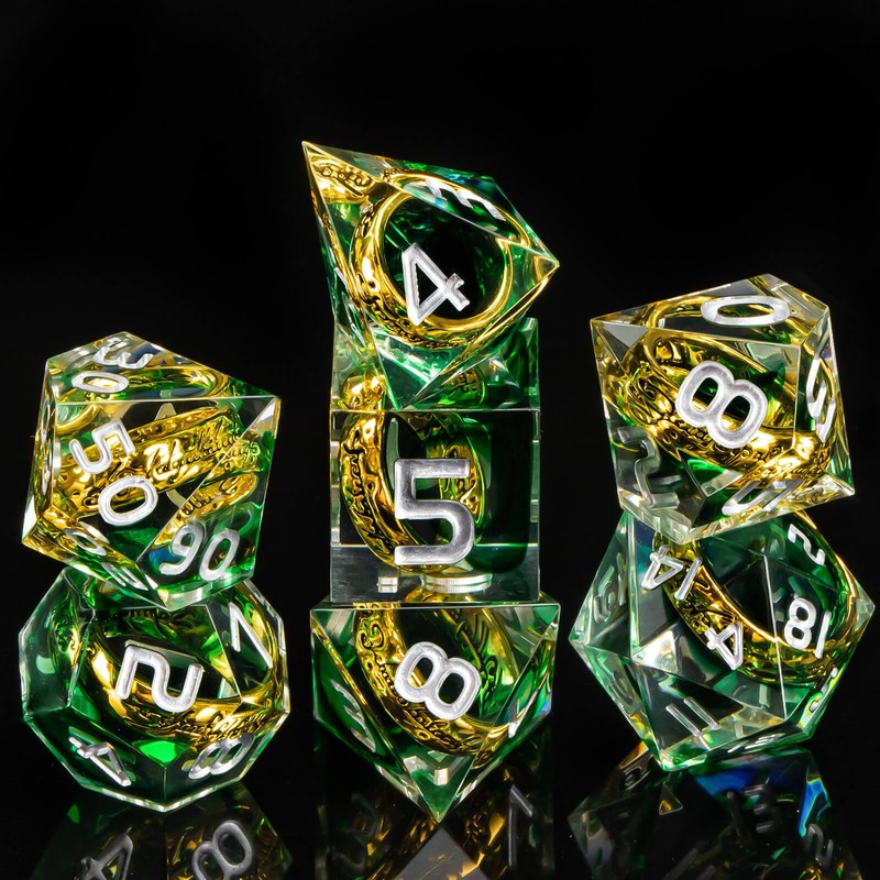 KERWELLSI Resin Lord of The Rings DND Dice Set D&D