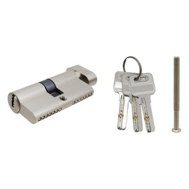 Savagrow 60mm Lock Cylinder with 3 Keys Solid Brass Door Lock Replacement Door Cylinder Locks, Silver