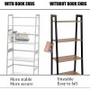 Unbranded US White Bamboo Ladder Shelf Bookcase Living Room Rustic