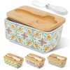 KZJZKJ Ceramic Butter Dish with Lid, Large Green Butter Keeper
