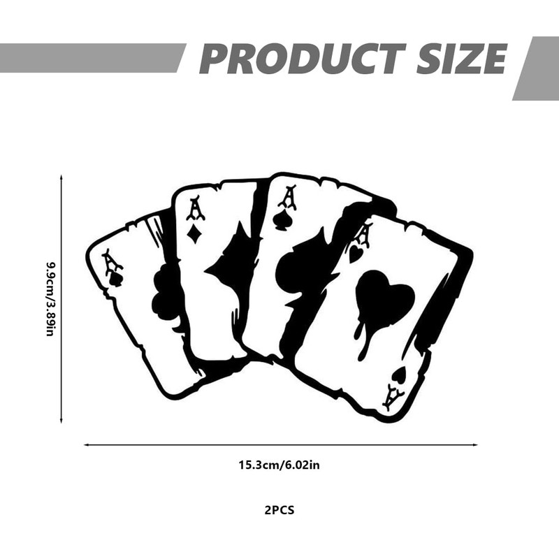 UEIOAVL Car Stickers, 2 Pieces Playing Cards Car Stickers, Universal