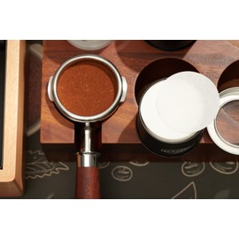 IKAPE 53mm Espresso Paper Filters (200pc), Coffee Puck Screen Paper Filters Compatible with 54mm Portafilters Basket, Ultra Thin Replacement Paper Filters - Come with Premium Metal Storage Case