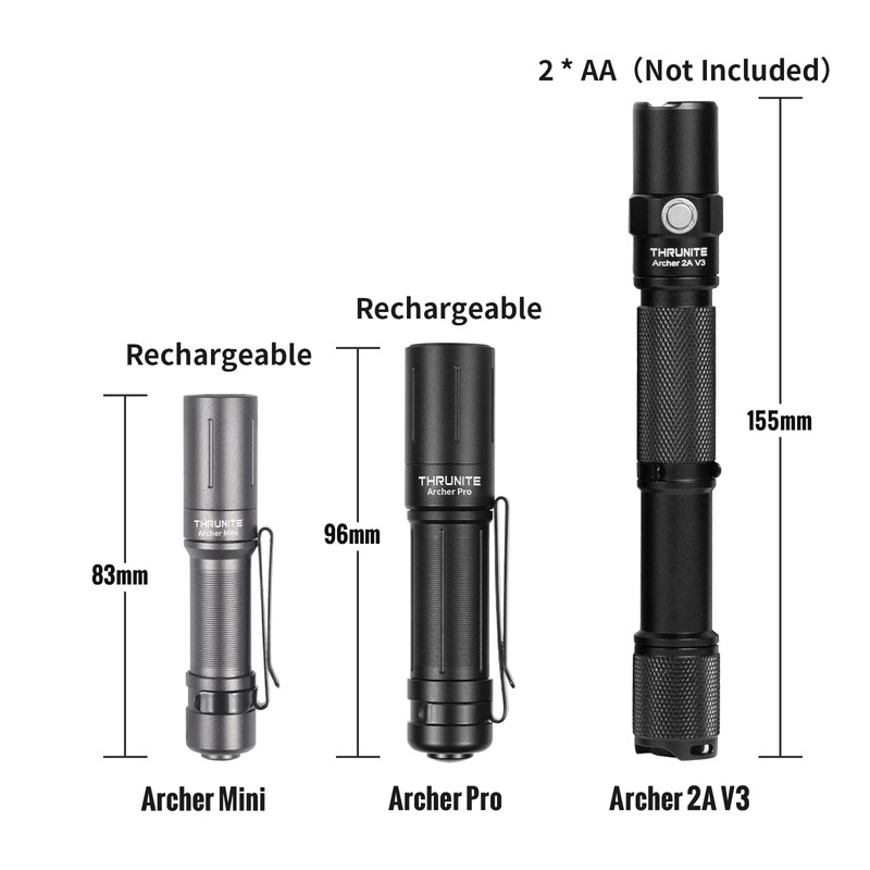 ThruNite EDC Flashlight Archer Mini, 405 Lumens Tail Switch LED