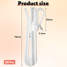 Curtain hooks adjustment hooks 75mm 50 white checked (85)
