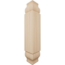 1 1/8"W x 6 3/32"H x 1 1/8"P Americraft Solid Hardwood Stain Grade Universal Baseboard Inside Corner Block for Chair Rail Profiles up to 3 9/16"H x 1 1/8"P, Alder