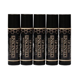 Terra Lotus - Tallow Lip Balm (5 Pack) - Hydrating With Organic Italian Olive Oil, Pure Grass Fed Tallow, and Beeswax - Long Lasting Lip Therapy (Unscented)