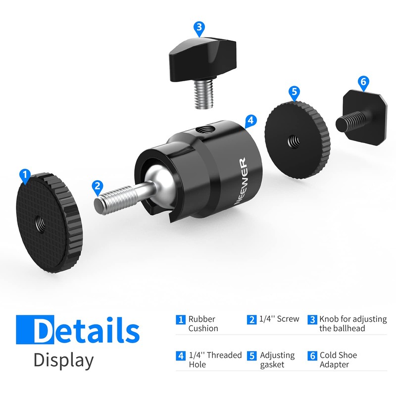 NEEWER Soporte de Zapata para Cámara de 1/4" con Tornillo