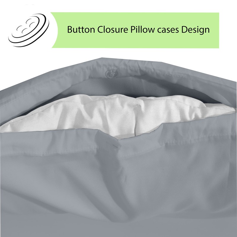 Apex Furnishings Single Duvet Cover Set Soft Microfibre Silver Bedding
