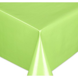 Oilcloth Tablecloth, Wipe Clean, Smooth Surface, Plain Motif, Green, Choice of Colours and Sizes, 120 x 140 cm