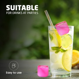 20Pcs Reusable Plastic Ice Cubes | Reusable and Fast Freezing Ice Cubes |No Fuss, Easy to use & Store | Ideal for Drinks, Parties & BBQs | Multi-Coloured