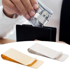 Bestgle 10 Pcs Stainless Steel Money Clip for Men/Women, Slim Credit Card Cash Holder Minimalist Pocket Wallet Metal Clips Compact Money Cash Clips, 8 Silver & 2 Gold