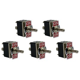 5 pc 20A 125V Toggle Switch (ON)-Off-(ON) DPDT 6 Terminal Momentary 2 Side