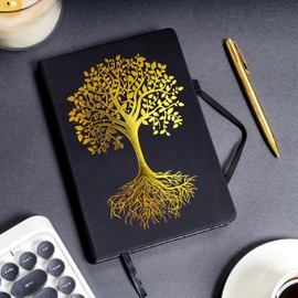 Veway Tree of Life Journal and Pen Gift Set - Vegan Leather Journal with Pen - Professional Diary for Women or Men - A5 Hardcover Fancy Notebook Gift Set - Index & 224 Lined Pages