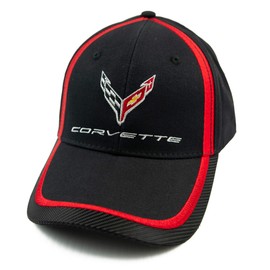 C8 Corvette Next Generation Cap Black with Red Stripes Cap