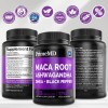 PrimeMD 6-in-1 Organic Maca Root Ashwagandha Capsules 1710mg, DHEA, 120