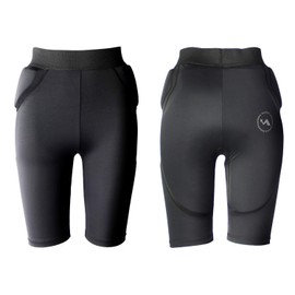 Vaxpot VA-3012 BLK Hip Protector, Short Type, For Men and Women, Integrated NBR Pad, 0.4 inches (10 mm), Elastic, Quick Drying, M (Men’s Size M)