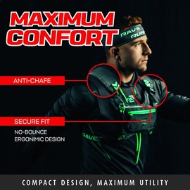 RaveRunner Running Bag for Phone | Chest Pack, Chest Fanny Pack, Running Phone Holder, Minimalist Running Vest, Chest Fanny Pack - Mochilas de Pecho, GUNMETAL, Adjustable - One Size Fits All