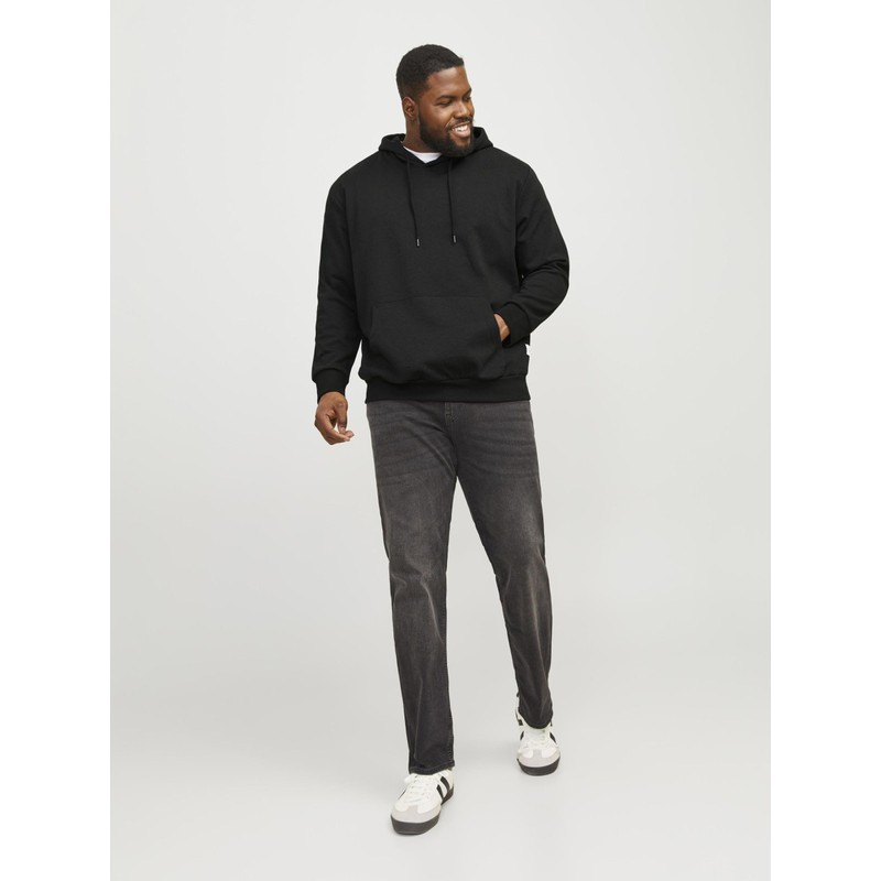 JACK & JONES Male Hoodie Plus Size Plain Hoodie, black