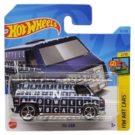 Hot Wheels - 70s Van - HW Art Cars 2/10 - HKK16 - Short Card - Metalflake Navy Blue - Mattel 2023
