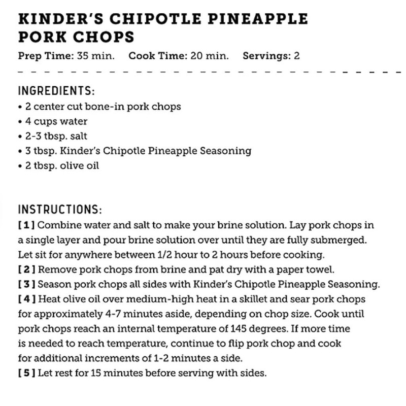 Kinder's Premium Quality Chipotle Pineapple Seasoning, 9 oz, Pack of